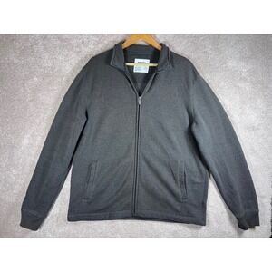 Sonoma Goods For Life Mens XL Full Zip Sweater Charcoal Gray Mock Neck Cardigan
